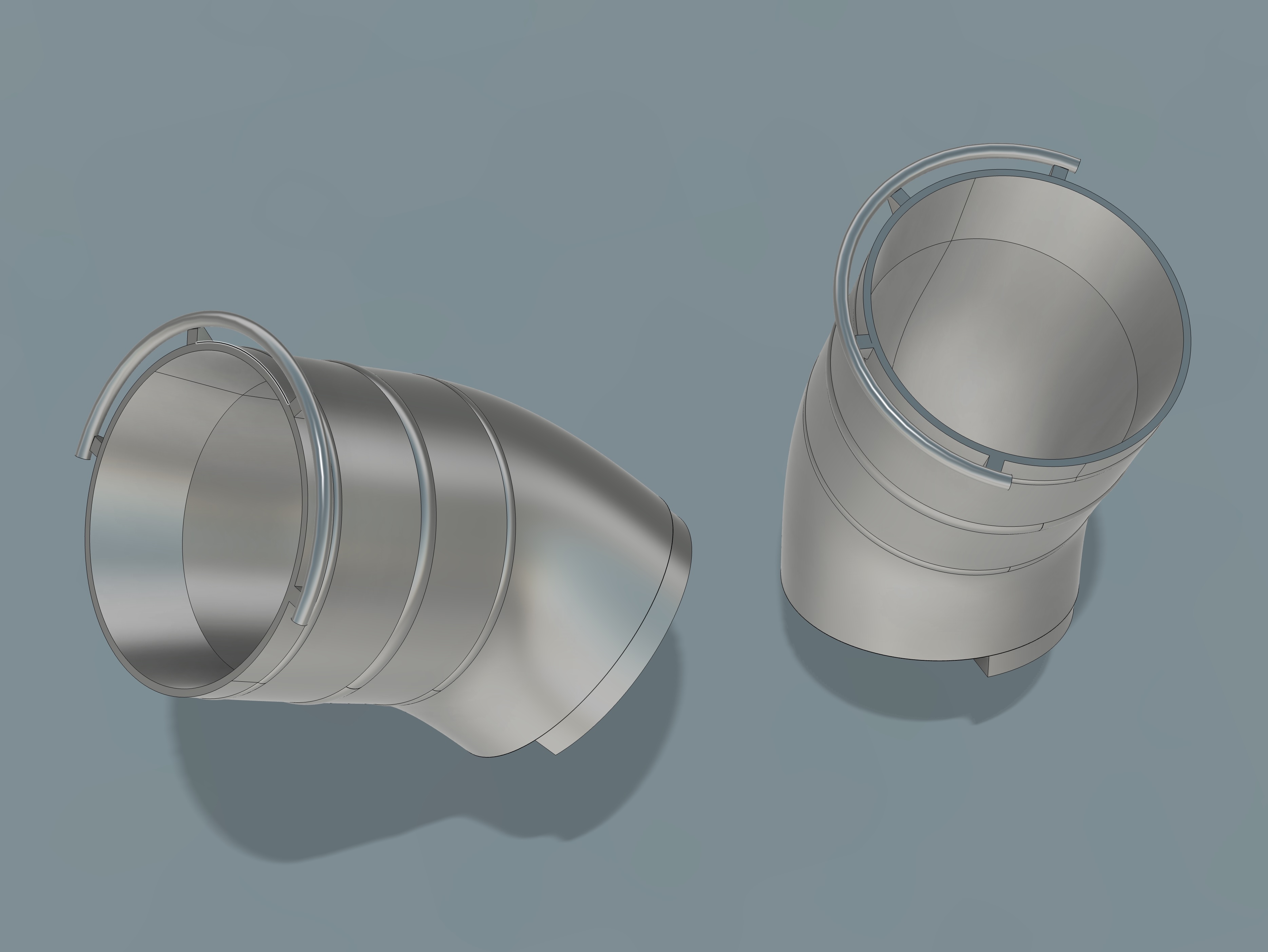 Westland Wessex HU.5 seamless one-piece exhaust assemblies CAD view