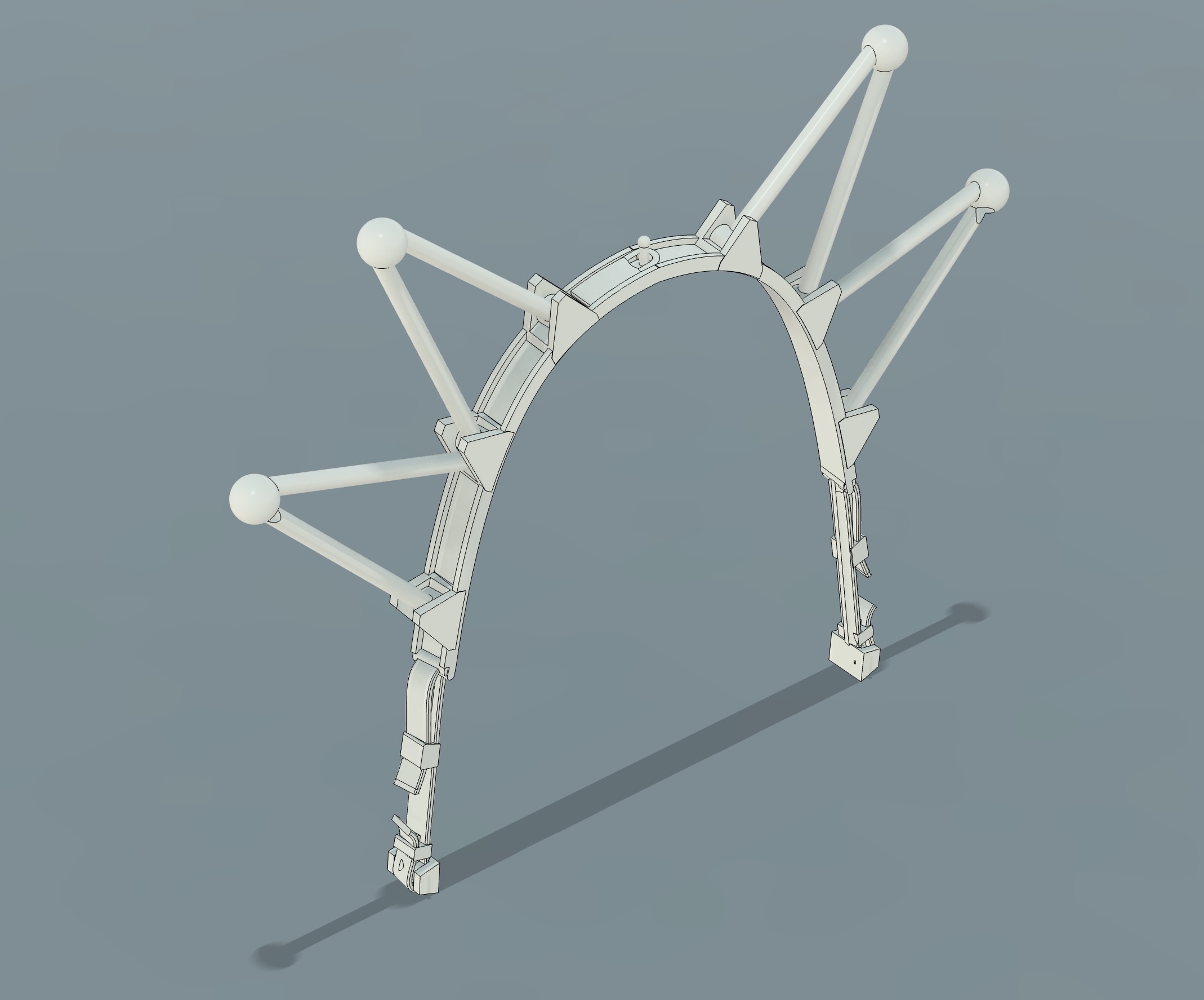 Pre-aligned main rotor blade support frame CAD view