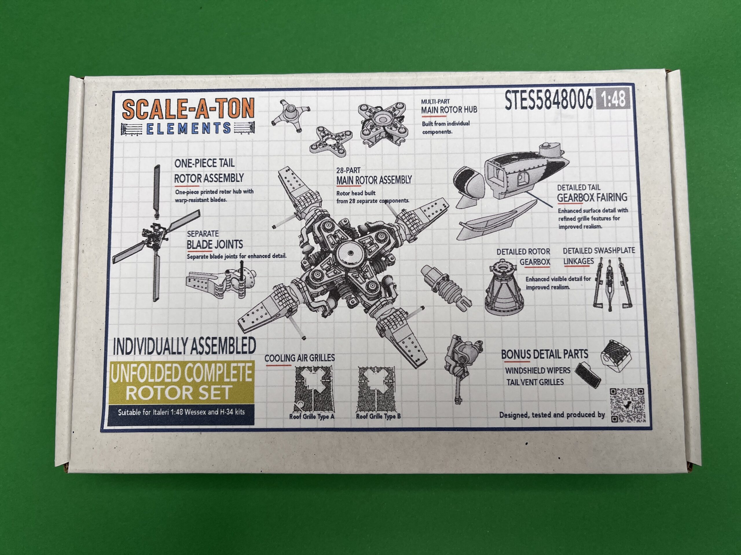 Unfolded Complete Rotor Set (Westland Wessex — Italeri)