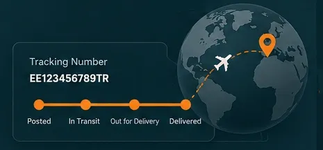 Illustration of an international tracking journey